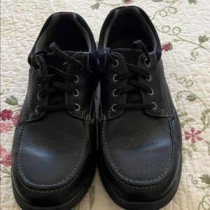 Clarks Black Leather Oxfords